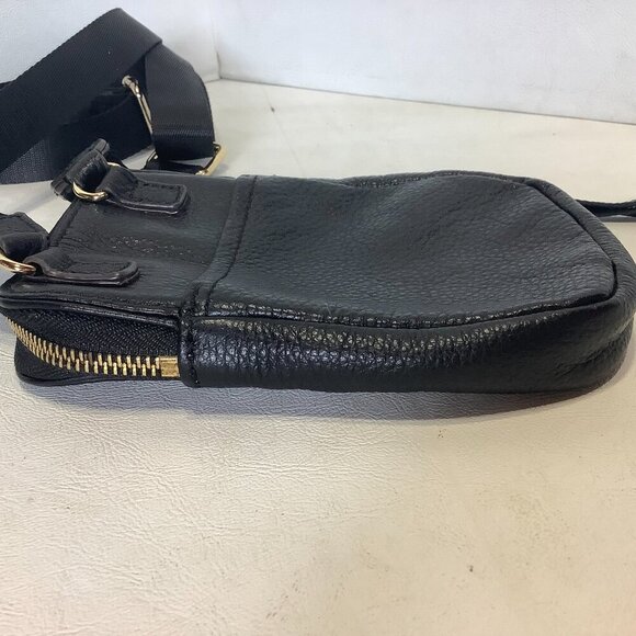 Aimee Kestenberg Just Saying Black Pebbled Leather Crossbody Bag Purse 7" x 5" - Picture 4 of 7